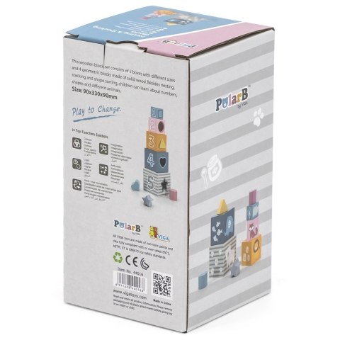 Viga Toys VIGA PolarB Piramidka Układanka edukacyjna Sorter Kostki Klocki