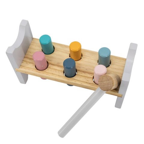 Viga Toys VIGA PolarB Zestaw Drewniana Piramidka + Przebijanka z Młoteczkiem Miś Polarny Montessori