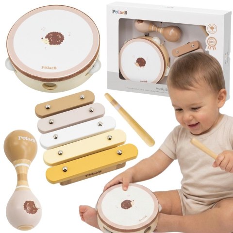 Viga Toys VIGA PolarB Zestaw Instrumentów Muzycznych Z Jeżykiem