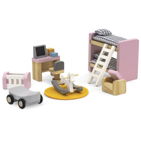 Viga Toys VIGA PolarB Zestaw Mebelków do Domku dla Lalek Pokój Dziecięcy