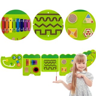Viga Toys VIGA Tablica Sensoryczna Manipulacyjna Krokodyl Certyfikat FSC Montessori