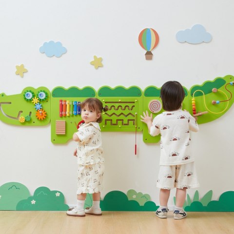 Viga Toys VIGA Tablica Sensoryczna Manipulacyjna Krokodyl Certyfikat FSC Montessori