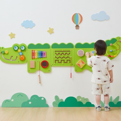 Viga Toys VIGA Tablica Sensoryczna Manipulacyjna Krokodyl Certyfikat FSC Montessori