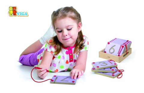 Viga Toys VIGA Tabliczki Magnetyczne Nauka Pisania Cyferki Certyfikat FSC Montessori