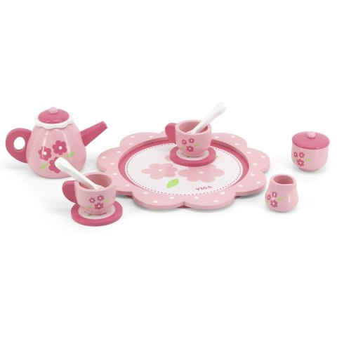 Viga Toys VIGA Zestaw Serwis do Herbaty i Kawy na Tacy 12 el.