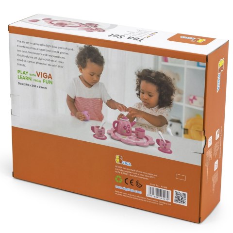 Viga Toys VIGA Zestaw Serwis do Herbaty i Kawy na Tacy 12 el.