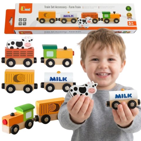 Viga Toys VIGA Zestaw akcesoriów do kolejki - pociąg rolniczy