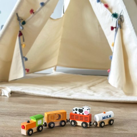 Viga Toys VIGA Zestaw akcesoriów do kolejki - pociąg rolniczy