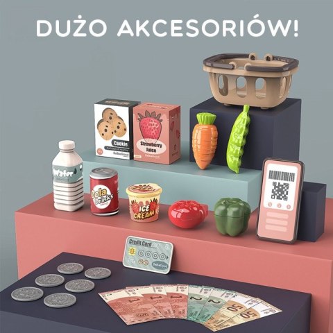 Woopie WOOPIE Kasa Sklepowa Dla Dzieci Skaner Waga Mikrofon + 25 Akc.