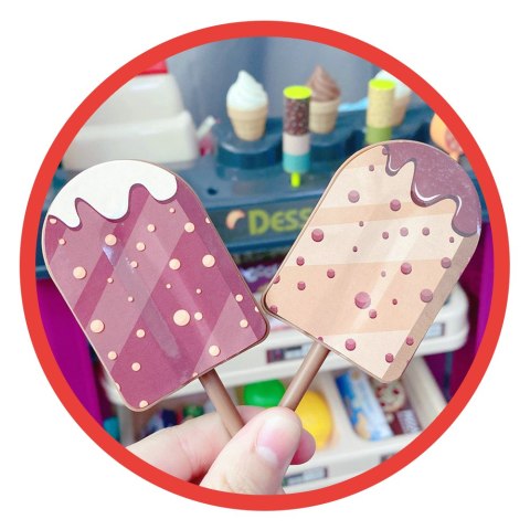 Woopie WOOPIE Sklep Supermarket z Lodami i Słodyczami Światło Dźwięk + 55 Akc.