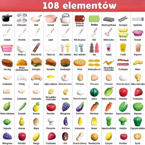 Woopie WOOPIE Zestaw Akcesoriów Kuchennych Zabawka do Gotowania 108 el