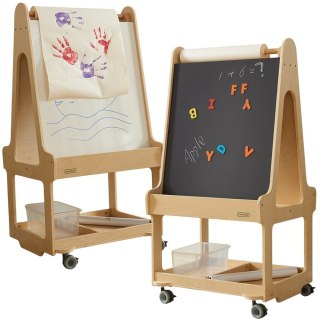 Masterkidz MASTERKIDZ Tablica Dwustronna Suchościeralna Sztaluga 3w1 Na Kółkach