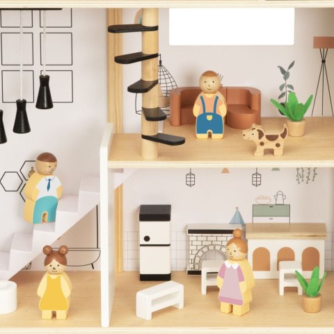 Tooky Toy TOOKY TOY Drewniana Rezydencja dla Lalek 25 Elementów