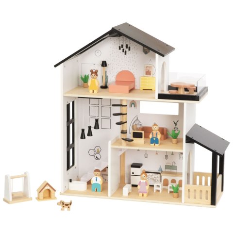 Tooky Toy TOOKY TOY Drewniana Rezydencja dla Lalek 25 Elementów