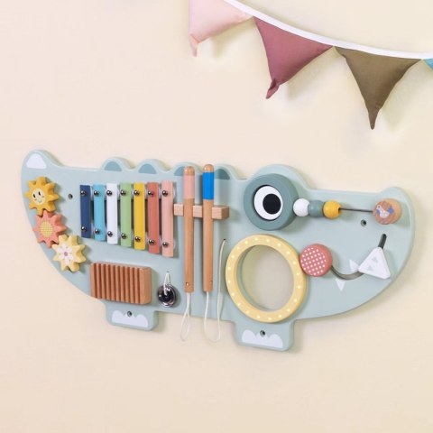 Tooky Toy TOOKY TOY Drewniana Tablica Manipulacyjna Krokodyl 3 el.