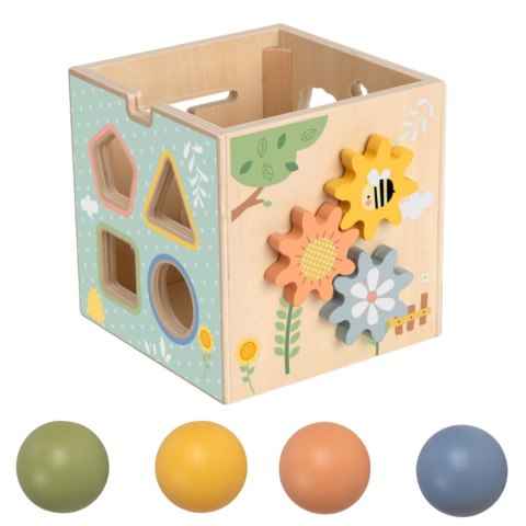 Tooky Toy TOOKY TOY Drewniana Wiosenna Kostka Edukacyjna 5w1