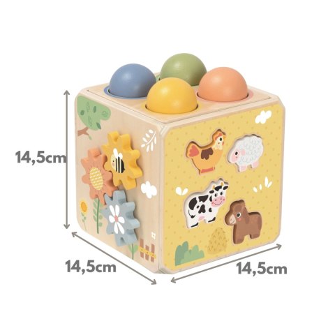 Tooky Toy TOOKY TOY Drewniana Wiosenna Kostka Edukacyjna 5w1