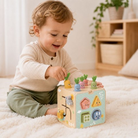 Tooky Toy TOOKY TOY Drewniana Wiosenna Kostka Edukacyjna 5w1