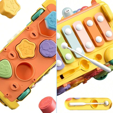 Woopie Baby WOOPIE BABY Interaktywny Autobus Montessori Edukacyjny 6w1 Młoteczek Cymbałki +18 m