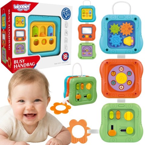 Woopie Baby WOOPIE BABY Kostka Sensoryczna Manipulacyjna 6w1 Edukacyjna Zabawka Interaktywna