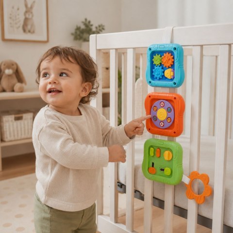Woopie Baby WOOPIE BABY Kostka Sensoryczna Manipulacyjna 6w1 Edukacyjna Zabawka Interaktywna