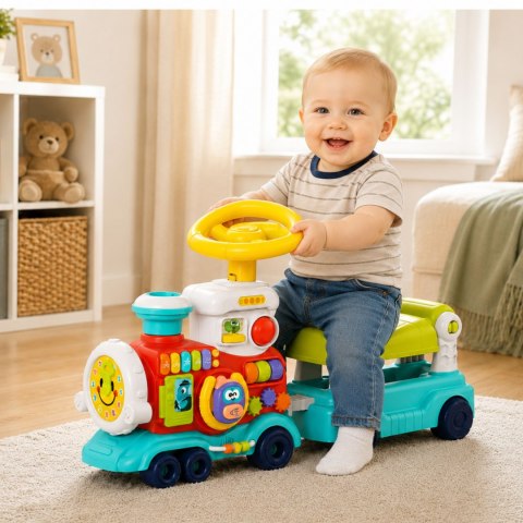 Woopie Baby WOOPIE BABY Lokomotywa Pchacz Jeździk 2w1 Interaktywny Pociąg
