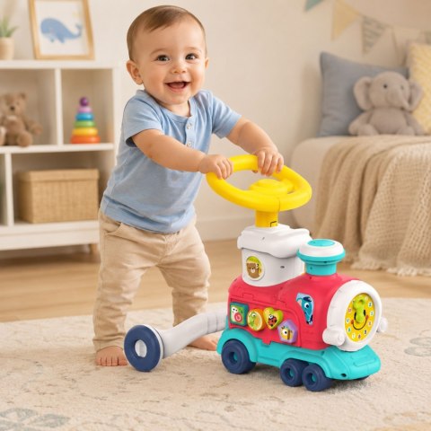 Woopie Baby WOOPIE BABY Lokomotywa Pchacz Jeździk 2w1 Interaktywny Pociąg