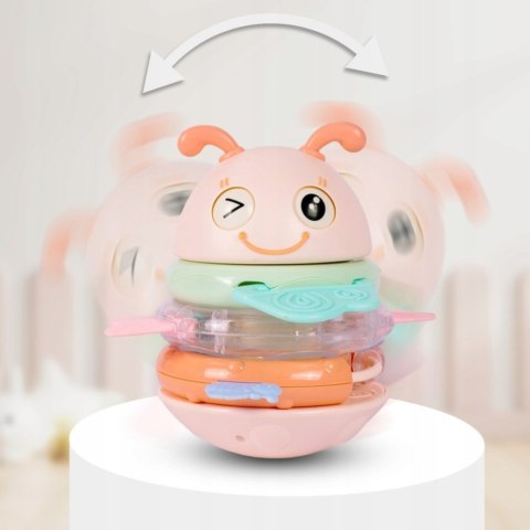 Woopie Baby WOOPIE Baby Wańka Wstańka Zabawka Sensoryczna 2w1 Grzechotka Gryzak Różowa