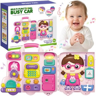 Woopie Baby WOOPIE Interaktywna Tablica Manipulacyjna Busy Car Walizka 3w1 Dźwięk Światło