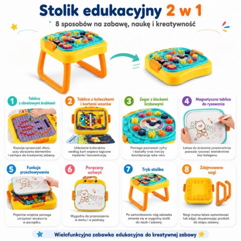 Woopie Baby WOOPIE Interaktywny Stolik Edukacyjny Warsztat i Tablica 3w1