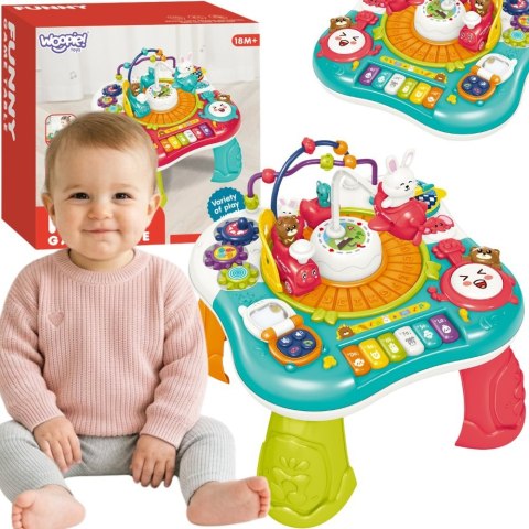 Woopie WOOPIE BABY Stolik Edukacyjny Interaktywny 2w1 Pianinko Dźwięki