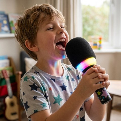 Woopie WOOPIE Bezprzewodowy Mikrofon Do Karaoke Z Głośnikiem Czarny BT