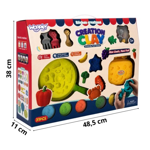 Woopie WOOPIE Ciastolina Gofrownica Kuchnia Zestaw Akcesoria 39el