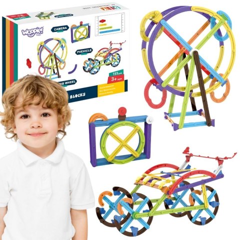 Woopie WOOPIE Klocki Konstrukcyjne Matematyczne 3D Edukacyjne 155 el.