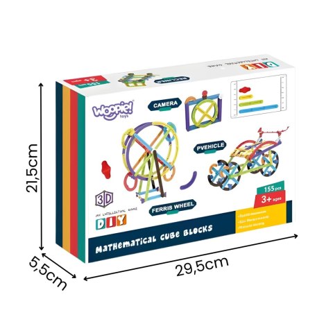 Woopie WOOPIE Klocki Konstrukcyjne Matematyczne 3D Edukacyjne 155 el.