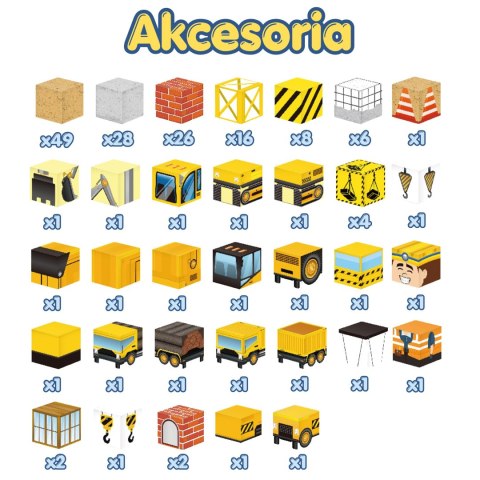 Woopie WOOPIE Klocki Magnetyczne 165el Kostki Budowa Dźwig Koparka Prezent 3D