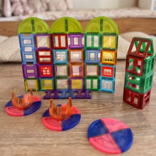 Woopie WOOPIE Klocki Magnetyczne Konstrukcyjne 3D Zestaw Edukacyjny Zamek 100el.
