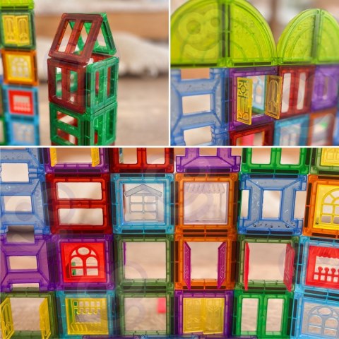Woopie WOOPIE Klocki Magnetyczne Konstrukcyjne 3D Zestaw Edukacyjny Zamek 100el.