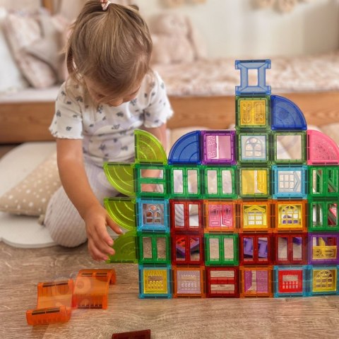 Woopie WOOPIE Klocki Magnetyczne Konstrukcyjne 3D Zestaw Edukacyjny Zamek 100el.