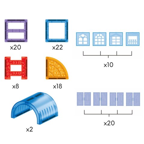 Woopie WOOPIE Klocki Magnetyczne Konstrukcyjne 3D Zestaw Edukacyjny Zamek 100el.
