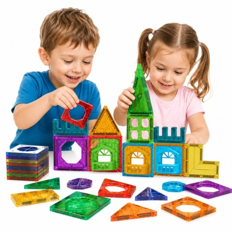 Woopie WOOPIE Klocki Magnetyczne Konstrukcyjne 3D Zestaw Edukacyjny Zamek 30el.