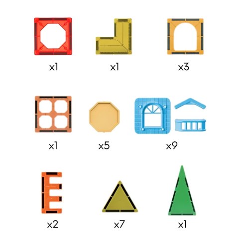 Woopie WOOPIE Klocki Magnetyczne Konstrukcyjne 3D Zestaw Edukacyjny Zamek 30el.