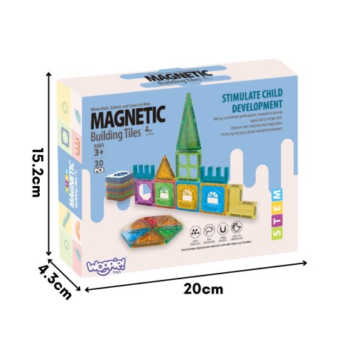 Woopie WOOPIE Klocki Magnetyczne Konstrukcyjne 3D Zestaw Edukacyjny Zamek 30el.