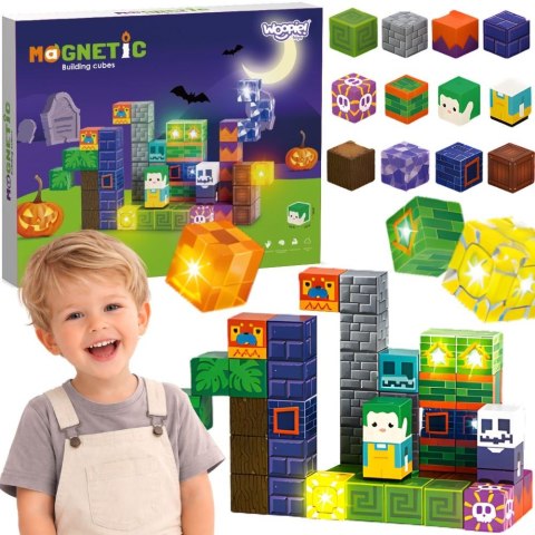 Woopie WOOPIE Klocki Magnetyczne Świecące Halloween 63 el.