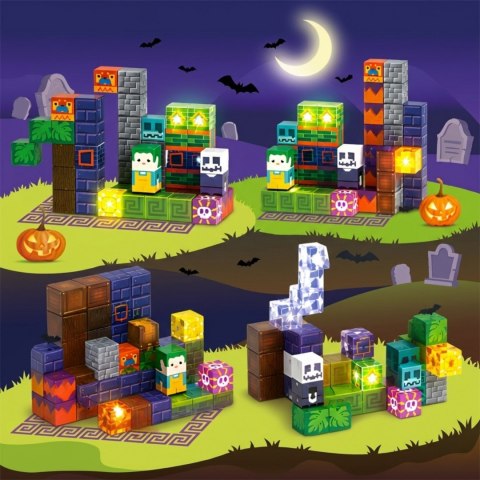 Woopie WOOPIE Klocki Magnetyczne Świecące Halloween 63 el.