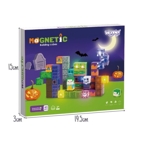 Woopie WOOPIE Klocki Magnetyczne Świecące Halloween 63 el.