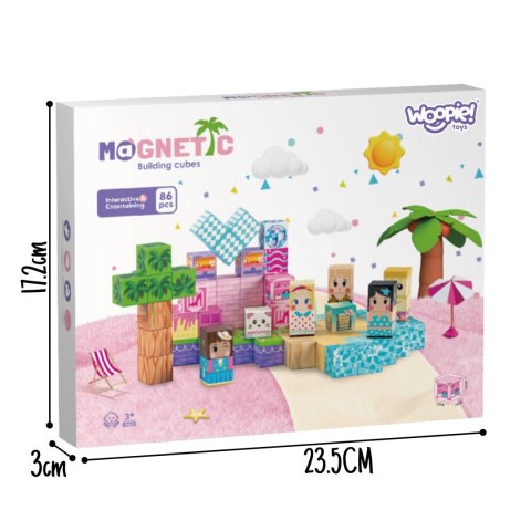 Woopie WOOPIE Klocki Magnetyczne Sześciany Magnesy 86el 3D Edukacyjne Układanka Zestaw Montessori dla Dzieci 3+