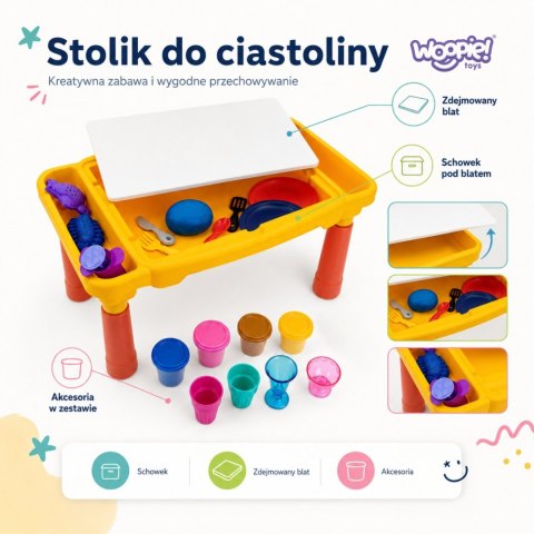 Woopie WOOPIE Kreatywny Stolik z Ciastoliną Schowki Foremki 40 el