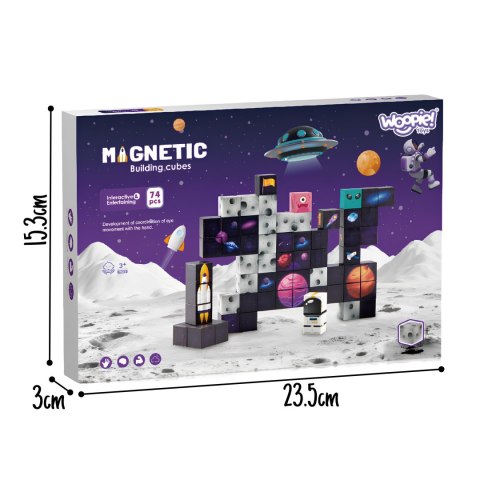 Woopie WOOPIE Magnetyczne Kostki Konstrukcyjne Kosmos 74 el.