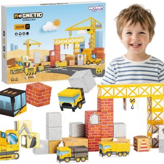 Woopie WOOPIE Magnetyczne Kostki Konstrukcyjne Plac Budowy 49 el.